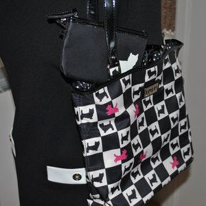 Lulu Guinness Checked Handbag w/ Wristlet